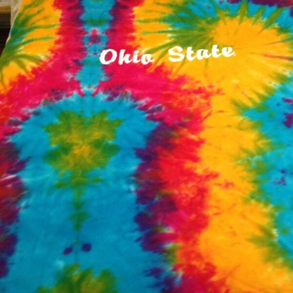 Ohio State, Multi-color Dyed Coverlet, Throw Blanket, Wall Decor 58in x32in