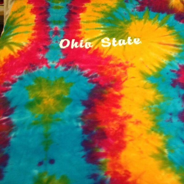 Ohio State, Multi-color Dyed Coverlet, Throw Blanket, Wall Decor 58in x32in