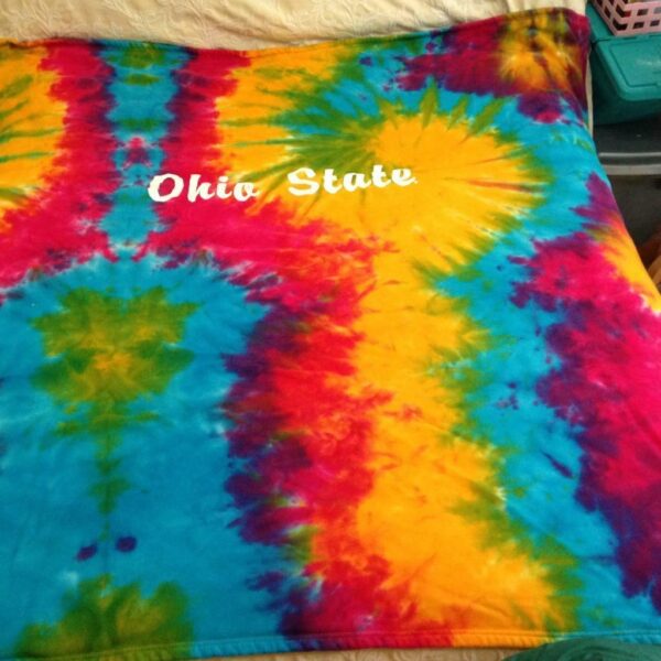 Ohio State, Multi-color Dyed Coverlet, Throw Blanket, Wall Decor 58in x32in