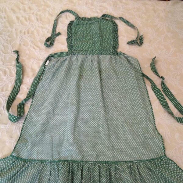 Vintage, Green Christmas Tree Decorated Apron - 38in Long