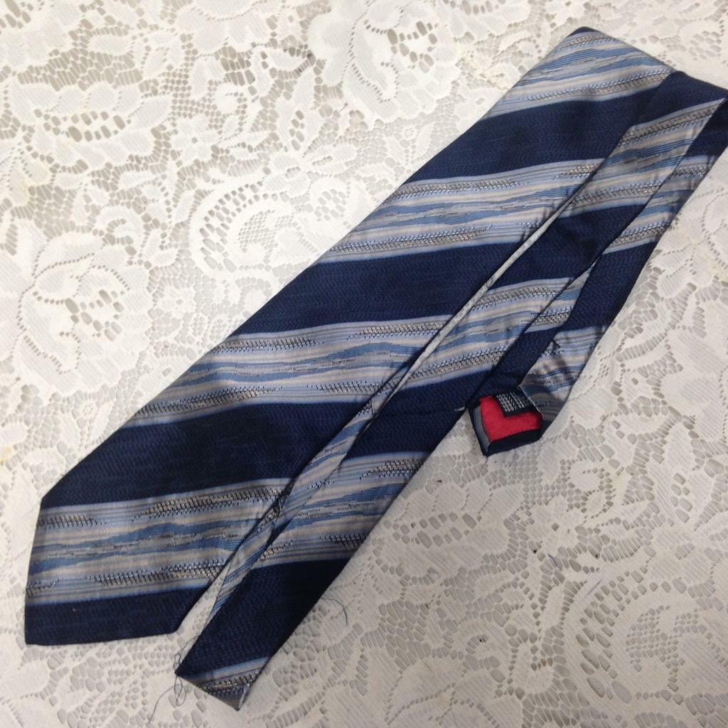 Zianatti Blue Gray Silver 100% Italian Silk Neck Tie 60in x 4in