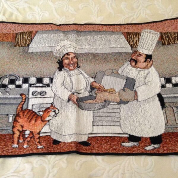 Vintage, Beautiful,6 Chefs Woven Tapestry Wall Decor 74in x 13in