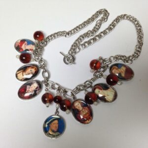 Vintage, Rare, Henry VIII and His Ladies, Charm-Pendant 20in Chain Necklace