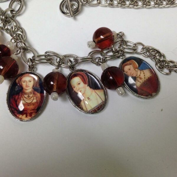 Vintage, Rare, Henry VIII and His Ladies, Charm-Pendant 20in Chain Necklace