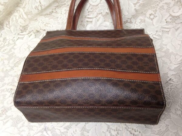 Celine, Paris, Italy Brown Macadam Small Tote-Handbag 10in x 9in x 2.5in