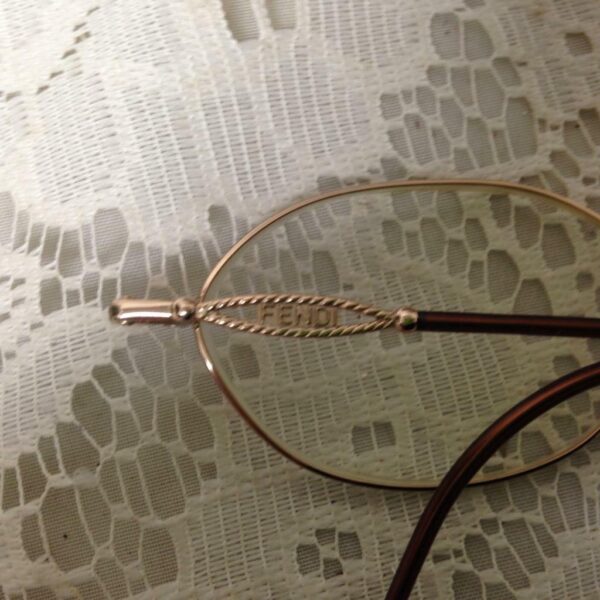 Fendi, Gold Eye Glass Frame with Original Case