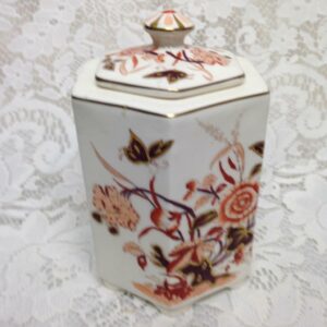 Antique, Masons, England, Pink Floral 6in x 4in Prune Jar or Tea Caddy