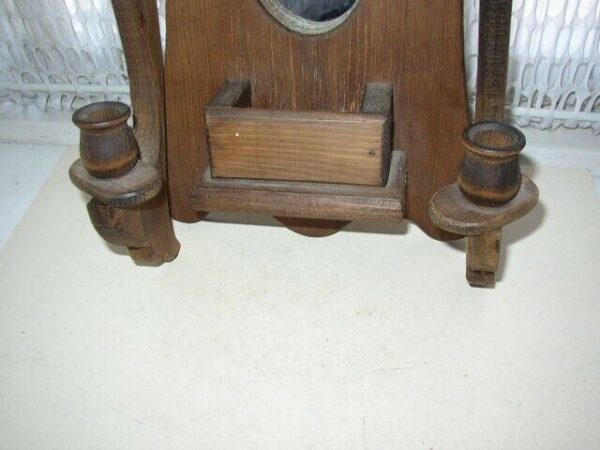 Vintage, Country Wooden Vanity Mirror with Candle Stand