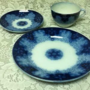 Antique, 3-pc Set, Made in Germany Flow Blue , Plate, Cup and Saucer