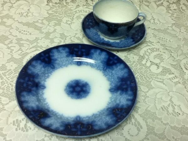 Antique, 3-pc Set, Made in Germany Flow Blue , Plate, Cup and Saucer