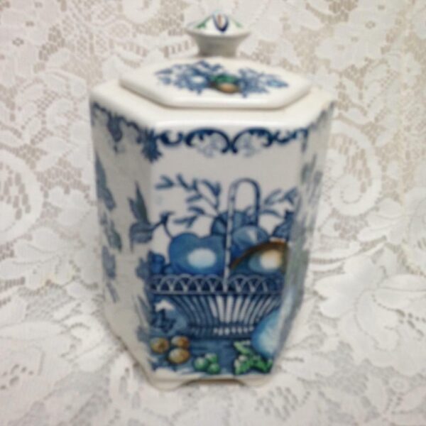 Antique, Masons, England, Fruit Basket 6in x 4in Prune Jar or Tea Caddy