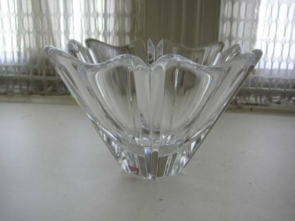 Vintage, Orrefors of Sweden, Large 6in x 8in Floral Glass Vase