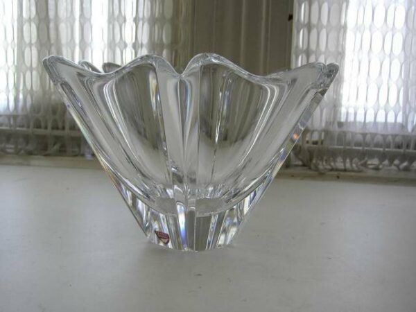 Vintage, Orrefors of Sweden, Large 6in x 8in Floral Glass Vase