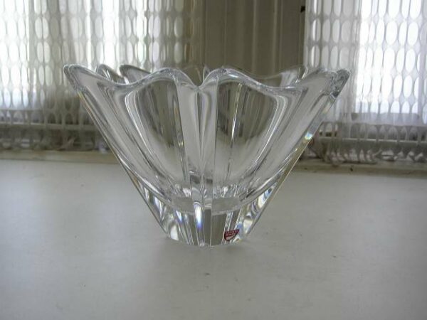 Vintage, Orrefors of Sweden, Large 6in x 8in Floral Glass Vase