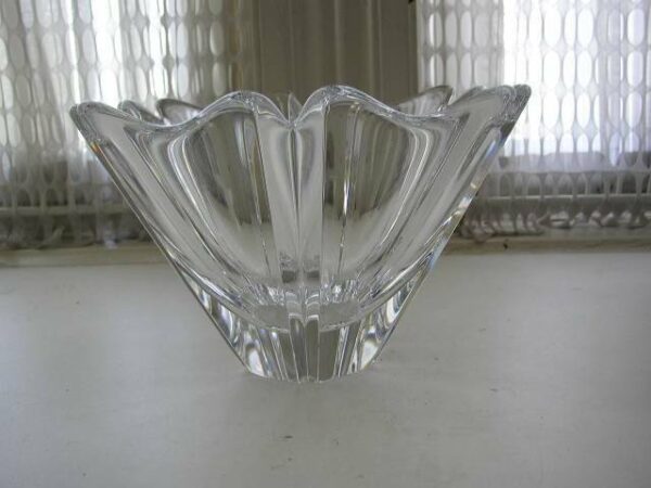 Vintage, Orrefors of Sweden, Large 6in x 8in Floral Glass Vase