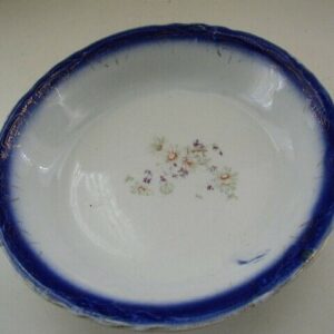 Antique, La Francaise Flow Blue, Floral Deep Dish or Bowl