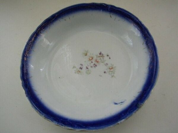 Antique, La Francaise Flow Blue, Floral Deep Dish or Bowl