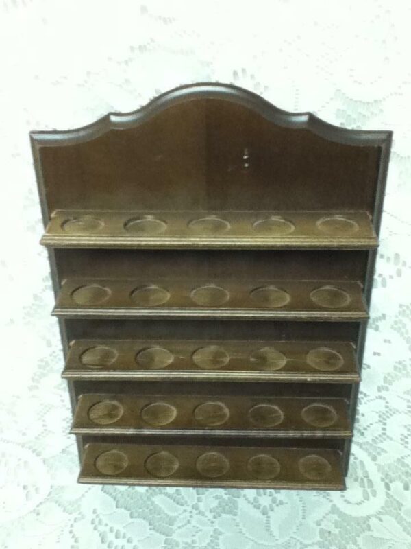 Vintage, 25 Slots of Wooden Display Shelves for Miniatures 12in x 7.5in x 1.5in