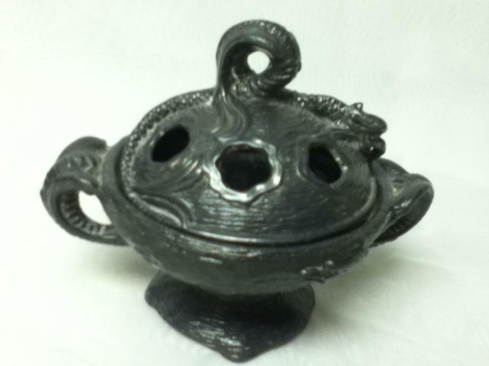 Vintage, Three Dragons, Pewter Incense Burner 4.5in H x 4in W x 3.5in D