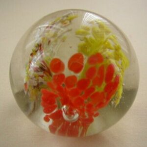 Multi-colored Bubble Burst Glass Paperweight