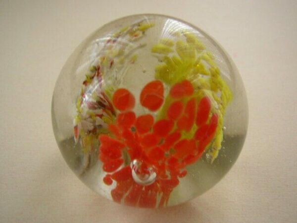 Multi-colored Bubble Burst Glass Paperweight