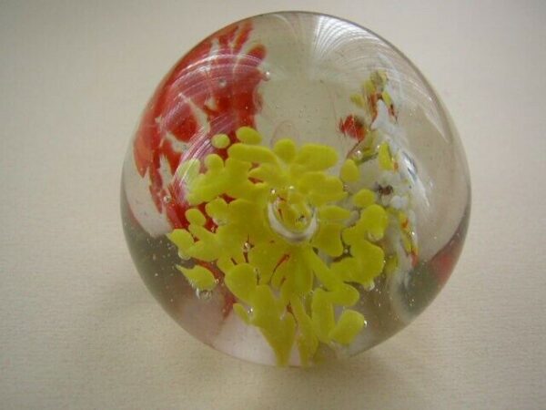 Multi-colored Bubble Burst Glass Paperweight