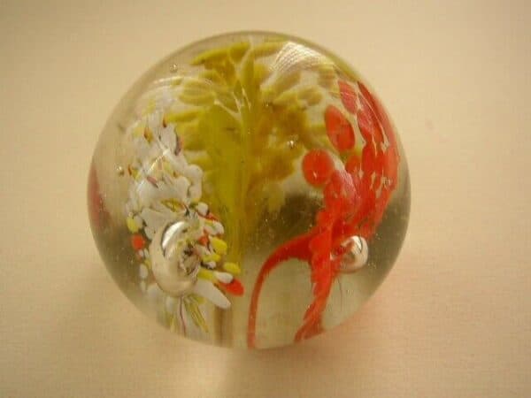 Multi-colored Bubble Burst Glass Paperweight