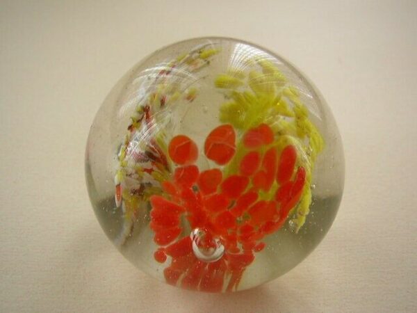 Multi-colored Bubble Burst Glass Paperweight