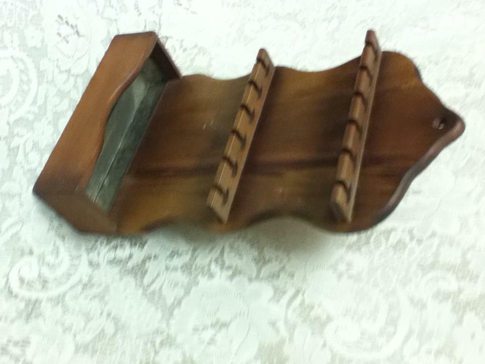 Vintage, Wooden 12-pc Spoon Rack with Drip Pan 15in x 9in x 3in