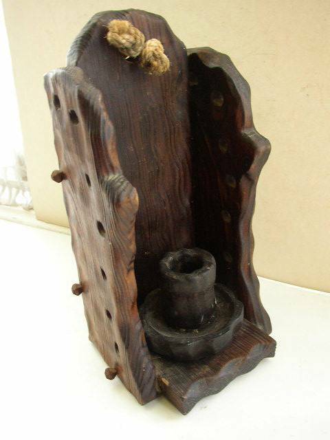 Vintage, Primitive Style, 10.5in x 6in Wooden Wall Sconce