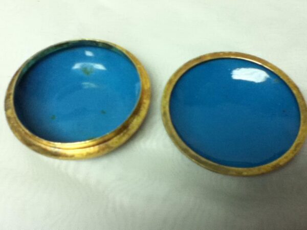 Vintage, Elegant, Cloissone Round Trinket or Powder Box 1in x 2.5in