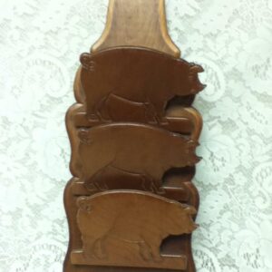 Vintage, Wooden Piggy Bills-Mail-Key Rack 20in x 8in x 3in