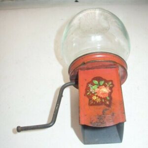 Vintage, Rare, Glass-Tin Floral Food Grinder