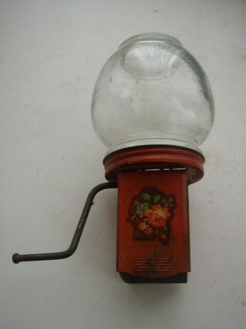 Vintage, Rare, Glass-Tin Floral Food Grinder