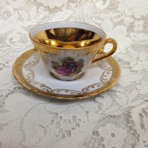 Vintage Rare, Gloria, Germany, Gilded 2pc Cups and Saucers