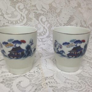 Vintage, 2-pc Gaudy Blue Willow Tumbler 3in H x 2.5in W