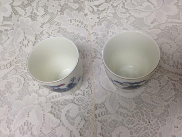 Vintage, 2-pc Gaudy Blue Willow Tumbler 3in H x 2.5in W