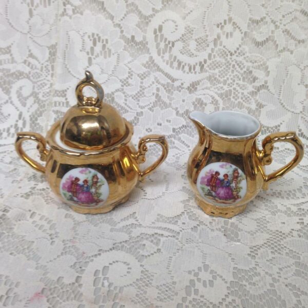 Vintage Rare, Fragonard Gilded 11pc Tea Set