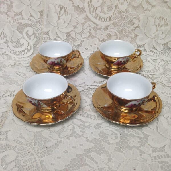 Vintage Rare, Fragonard Gilded 11pc Tea Set