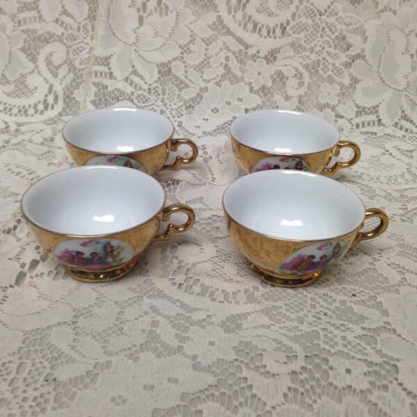 Vintage Rare, Fragonard Gilded 11pc Tea Set