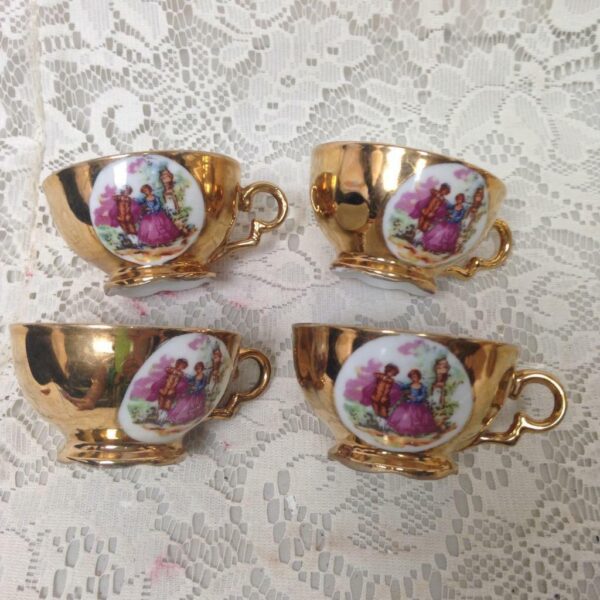 Vintage Rare, Fragonard Gilded 11pc Tea Set