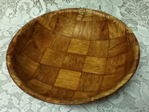 Vintage, Weavewood, 2pc Wooden Serving Bowls 8in x 2in