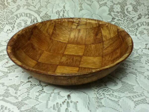 Vintage, Weavewood, 2pc Wooden Serving Bowls 8in x 2in