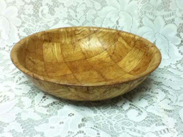 Vintage, Weavewood, 2pc Wooden Serving Bowls 8in x 2in