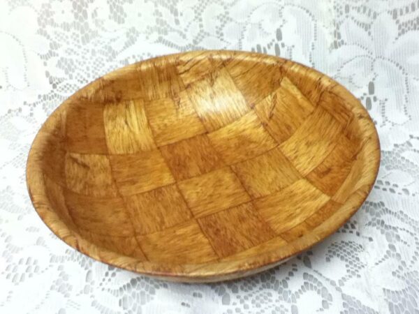 Vintage, Weavewood, 2pc Wooden Serving Bowls 8in x 2in