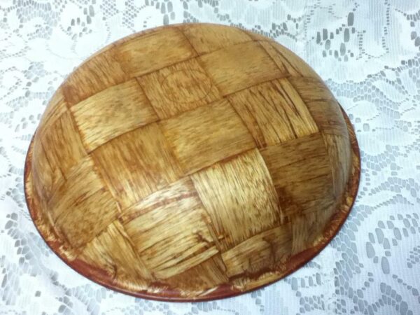 Vintage, Weavewood, 2pc Wooden Serving Bowls 8in x 2in