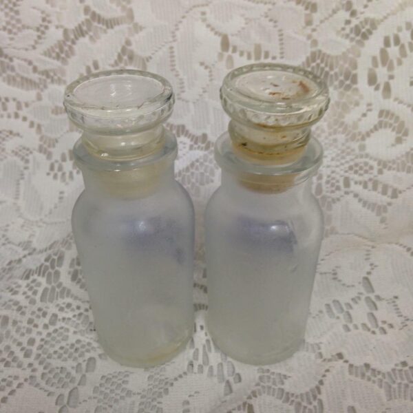 Vintage, 2pc Blue Willow Glass Salt and Pepper Jars (B)