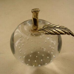 Vintage, Bubbled Glass Apple Paperweight