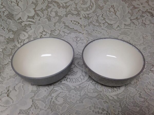 Vintage, Wallace 3pc Set Hammered Pewter - Porcelain Bowl