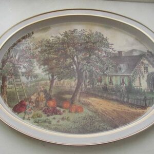 Vintage, Currier & Yves Autumn 1868 Tin Tray